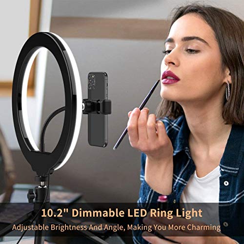 Aro de Luz LED para selfie de 10,2,Salandens Trípode Stand Control Re