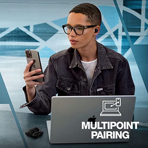 SKULLCANDY Mod Auriculares intrauditivos inalámbricos Bluetooth/compatibilidad iPhone y Android / 34 Horas de Audio/Ideal para Gimnasio y música/clasificación IP55 / micrófono Integrado - Gris