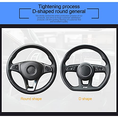 Funda de piel para volante de coche, elástica, transpirable, antideslizante, universal, de 38 cm, unisex (negro1)