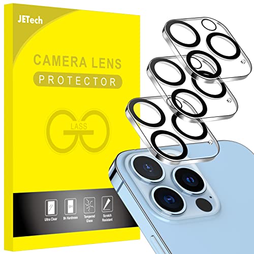 JETech Protector Lente de Cámara para iPhone 13 Pro Max 6,7 Pulgadas y iPhone 13 Pro 6,1 Pulgadas, Mica de Cristal Vidrio Templado Pantalla 9H, HD Transparente, Antiarañazos, 3 Unidades