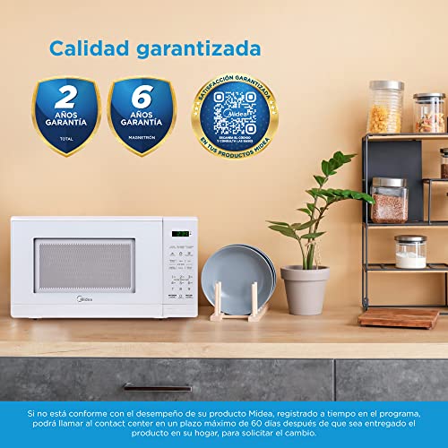 Midea Horno de Microoondas 0.7 Pies Cúbicos / 20 L Blanco Practia MMDF07S2WW