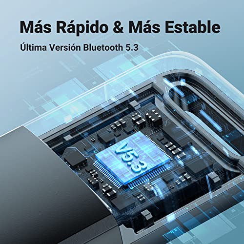 UGREEN USB Adaptador Bluetooth 5.3, Adaptador USB Bluetooth 5.3 para PC, Dongle Bluetooth Inalámbrico, Plug y Play para Windows 11/10/8.1 Auricular Ratón Teclado Impresora Altavoz Xbox PS5