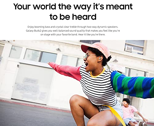 SAMSUNG Auriculares inalámbricos Galaxy Buds2 con cancelación de Ruido, Sonido Ambiental, Bluetooth, Ligero, Ajuste cómodo, Control táctil, versión Internacional (Grafito)