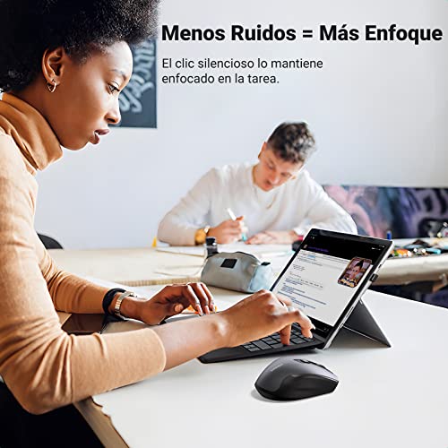 UGREEN Ratón Inalámbrico 2.4 GHz, 15M de Conexión, Mouse Ergonómico de 4000 dpi 6 Botones, Mouse Silencioso con Receptor USB, Mouse Inalámbrico para PC, Portátil, Macbook, Windows 11 10, macOS, Linux