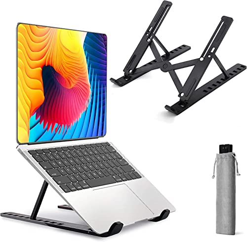 WAYAMY Soporte Portatil, Multiángulo Ventilado Refrigeración Soporte Portatil Mesa 10 Niveles Adjustable Soporte Ordenador Portátil Antideslizante Resistente para 10-15.6 Pulgadas Laptop ( ABS Negro)