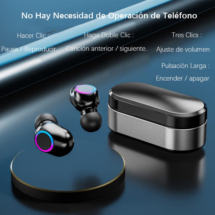 BOBITOS Audífonos Bluetooth 5.2, 2022 más Nuevo IPX8 Impermeable Auriculares Bluetooth Inalámbricos para Gamer, Correr, Escuchar música, Llmada Compatible con iPhone Android