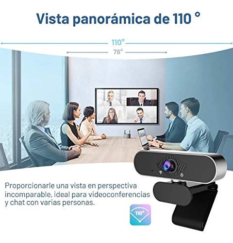 Salandens Cámara web HD 1080P, Webcam PC con Microfono de vídeo digital en vivo con micrófono dual integrado, cámara de computadora USB, PC Mac portátil de computadora, cámara web de reducción de ruido para Xbox YouTube Skype