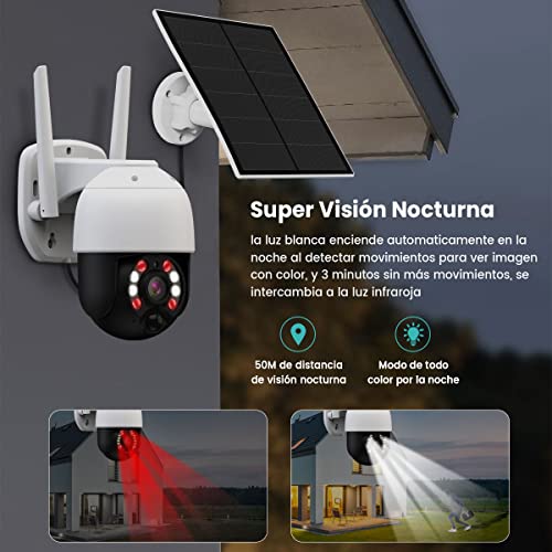 Solar WiFi Camara De Seguridad Para Exterior Inalambricas Con Vision  Nocturna