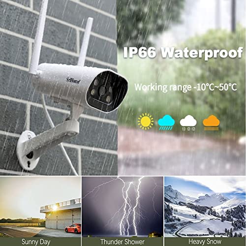 Cámara de Seguridad Exteriores 5MP Camara Bala de Vigilancia WiFi Inalambrica, Impermeable IP66, Visión Nocturna A Color, Audio Bidireccional, Detección de Movimiento, Alarma Instantánea, Monitoreo Casa Inteligente Control Remoto en Android/iOS, Admite Ta