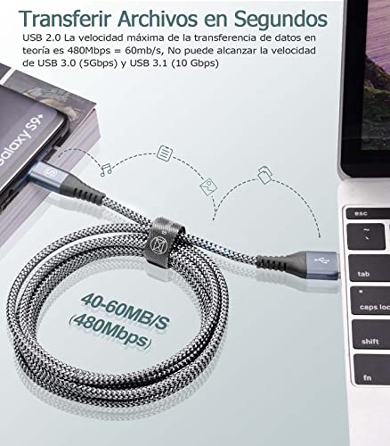 Cable Usb Tipo C Largo 2m Compatible Con iPhone Macbook