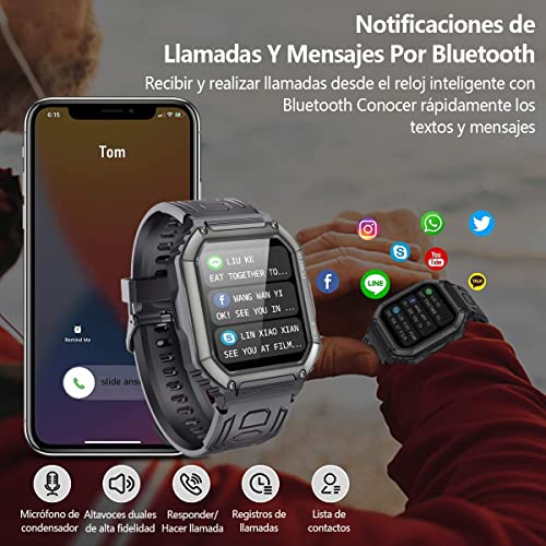 AXIDUN Reloj Inteligente Smartwatch Militar tactico de 1.8 HD Pantal