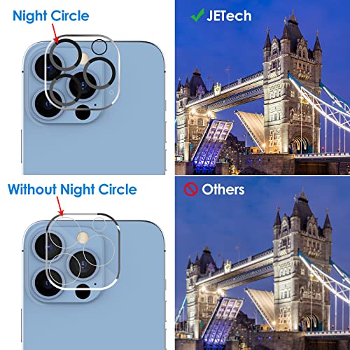 JETech Protector Lente de Cámara para iPhone 13 Pro Max 6,7 Pulgadas y iPhone 13 Pro 6,1 Pulgadas, Mica de Cristal Vidrio Templado Pantalla 9H, HD Transparente, Antiarañazos, 3 Unidades