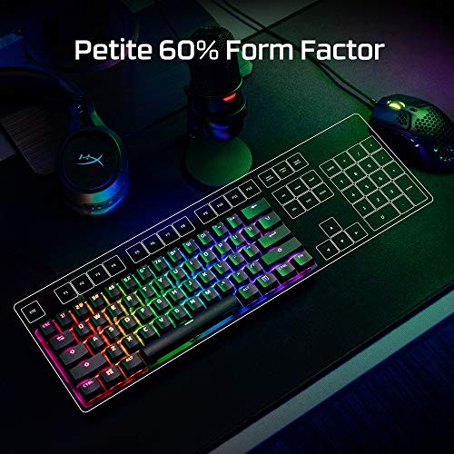 HyperX Alloy Origins 60 - Teclado mecánico para juegos - Factor de forma ultra compacto del 60% - Interruptor rojo lineal - Teclas PBT de doble disparo - Retroiluminación LED RGB - Compatible con software NGENUITY - Rosa (reacondicionado)