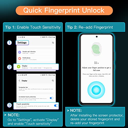 JETech Protector de Pantalla para Samsung Galaxy A54 5G 6.4 Pulgadas, 9H Mica de Cristal Vidrio Templado, Resistente a los Arañazos, HD Transparente, 3 Unidades
