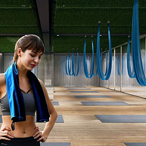 DQST Toalla Microfibra Secado Rápido 2 Pack, Toalla de Viaje Ligera y Portatil, Toalla Deportiva para Playa, Natación, Yoga, Gimnasio, Camping, Senderismo, ect (Azul, 2PACK)