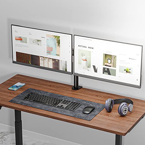 WALI Dual LCD Monitor Fully Adjustable Desk Mount Stand Fits Two Screens up to 27", 22 lbs. Weight Capacity per Arm (M002), Black