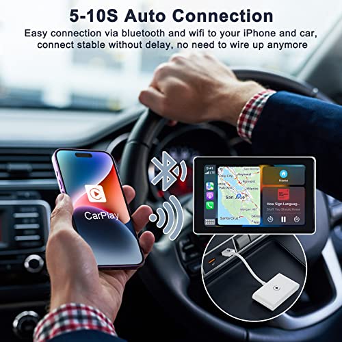 Adaptador Carplay Inalámbrico para iPhone, Compatible con iOS 13+, 5GHz  WiFi Auto Connect
