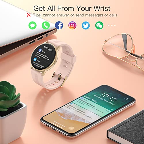 AGPtek Smartwatch Mujer, Reloj Inteligente Deportivo 1.3 Pulgadas Táctil Completa IP68, Monitor de Sueño, Seguimiento del Menstrual, Control de Musica Regalo Navidad