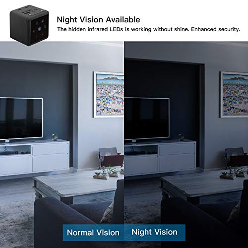 Camara Espia, Mini Camara Espia 1080P HD Cámara Espía de Seguridad con Visión Nocturna Detección de Movimiento Grabación en Bucle Mini Camara para Interiores o Exteriores Admite Tarjeta Micro SD 128GB