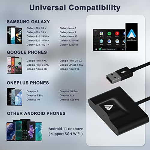 USB + USB-C / Type-C con cable a adaptador Carplay inalámbrico para iPhone  (negro)