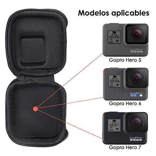 Nasjac Estuche para GoPro Hero 11/10/9/8/7/6/5/4/3/2/1, Funda Proteccion Portátil para Cámaras de Acción, Impermeable, A Prueba de Golpes y al Polvo, con Doble Cremallera, para Viajes Almacenamiento