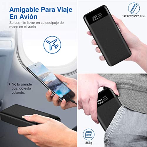 MOFIT Power Bank USB C 20000mAh batería portátil con Pantalla LED Cargador portátil Powerbank Compatible con teléfonos Inteligentes Samsung Xiaomi Huawei, tabletas y más