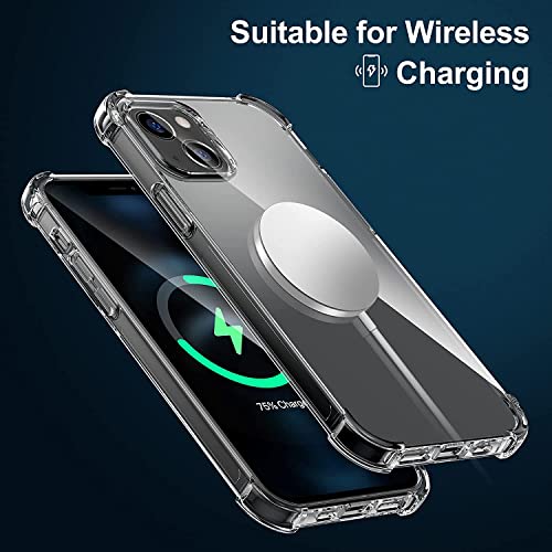 NDOOL Funda para iPhone 13 Case, 3 en 1 Cristal Templado Protector de Pantalla, Ultra Fina Silicona Transparente TPU Carcasa con Protector del Camara, Anti-Choque y Anti-arañazos
