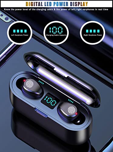 Auriculares inalámbricos Bluetooth auriculares con micrófono estuche de  carga inalámbrica 58 horas de reproducción, pantalla LED, auriculares sobre  la