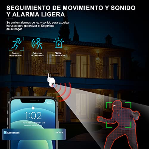  Cámara de seguridad interior para el hogar, de 1080p y WiFi  (solo 2.4G), 360 grados con aplicación, visión nocturna, audio de 2 vías,  detección humana, seguimiento de movimiento, detección de sonido