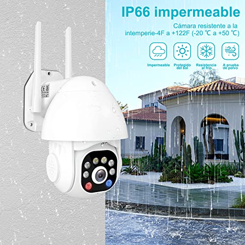 Cámaras para seguridad en el hogar, cámara interior inteligente de 360  grados, cámara inalámbrica resistente a la intemperie al aire libre, cámara  de