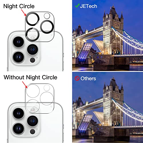 JETech Protector Lente de Cámara para iPhone 14 Pro 6,1 Pulgadas y iPhone 14 Pro Max 6,7 Pulgadas, Mica de Cristal Vidrio Templado 9H, Antiarañazos, Ultra HD Transparente, 3 Unidades