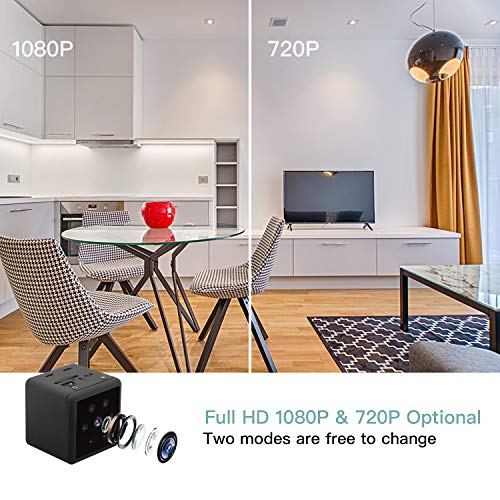 Camara Espia, Mini Camara Espia 1080P HD Cámara Espía de Seguridad con Visión Nocturna Detección de Movimiento Grabación en Bucle Mini Camara para Interiores o Exteriores Admite Tarjeta Micro SD 128GB