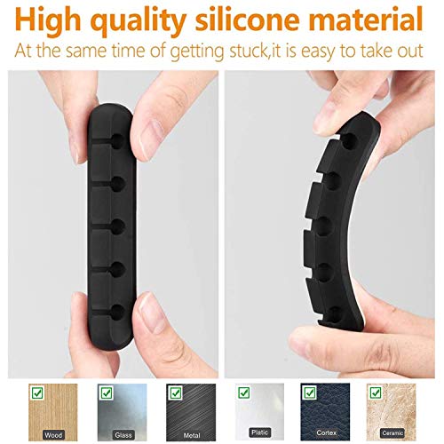 9 Clips Duraderos para Cable,Clips Organizador de Cables, Sujetador de Cables, Administrador Adhesivo de Cables Silicon, Abrazadera de Cables Ideal， Sostiene y Esconde los Cables en la Mesa, Organiza y Gestiona los Cables de alimentación de la TV, PC, Po