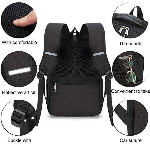 Mochila para Laptop Computadora Portátil para Empresas, Mochila de Viaje TUQI Casual Business College Mochila para Hombres, Mujeres, Trabajo, Macbook, Tableta (Negro)