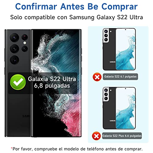 Hisemy （4 Piezas） Protector de Pantalla para Galaxy S22 Ultra ，3 Piezas Protector de Pantalla + 1 Piezas Cámara Protector，Material de TPU,Admite desbloqueo de Huellas Dactilares, fácil de Instalar