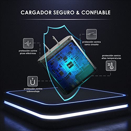 1 Hora Cargador Carga Rapida para IP 14, 20W Cargador Tipo C, con Cable USB  C a Luz 1M 3A, Compatible con IP 14 13/13 Pro MAX/12/11/X/XS, iPad Mini,  iPad Air 