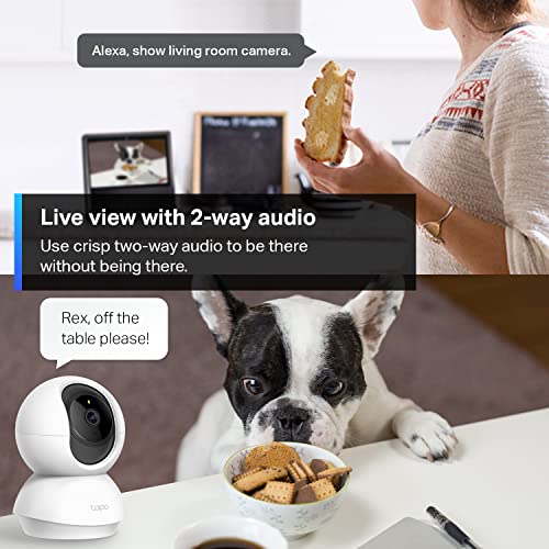TP-Link Tapo C210, Cámara Wi-Fi de Seguridad Interior, 3MP Ultra Alta Definición, Cámara IP Domo 360°, Control Remoto de Aplicaciones, Funciona con Alexa