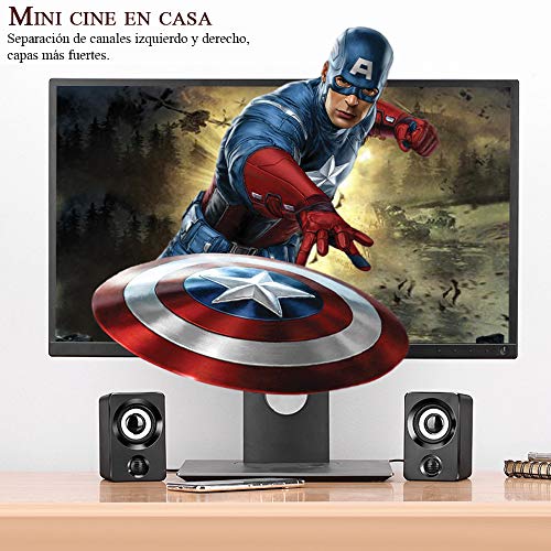 KAMYSEN Altavoces para Computadora,Altavoces Multimedia para PC,Tablet PC, teléfono móvil, computadora portátil, MP3 / MP4, PSP, Altavoces de Barra de Sonido Multimedia con Cable USB