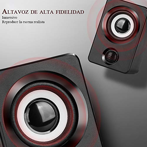 KAMYSEN Altavoces para Computadora,Altavoces Multimedia para PC,Tablet PC, teléfono móvil, computadora portátil, MP3 / MP4, PSP, Altavoces de Barra de Sonido Multimedia con Cable USB