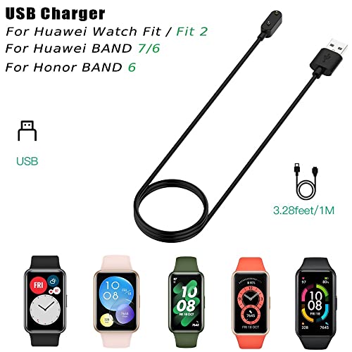 USTIYA Cargador para Huawei Watch Fit/Fit 2 y Huawei Band 7 y Honor Band 6 y Honor Band 6 y Huawei Watch Fit Mini y Huawei Watch Kids 4 Pro USB Charging Data
