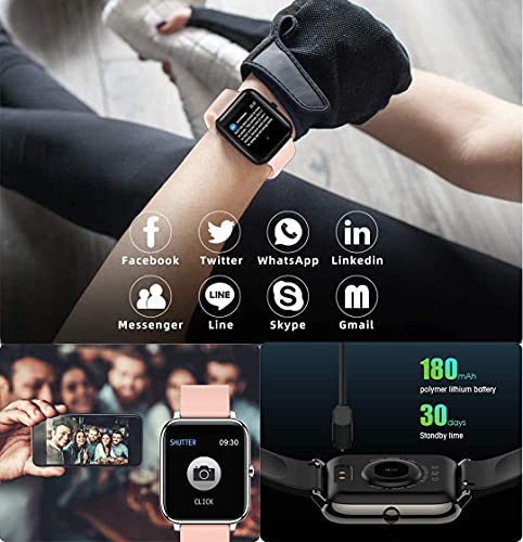 Salandens Smartwatch, Reloj Inteligente Mujer y Hombre Smartwatch Presion Arterial Monitor Pulser, Impermeable IPX7,con Monitor De Frecuencia Cardíaca, Monitor De Calorías, Podómetro,GPS, etc.