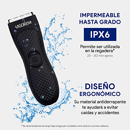 VIGOREM Light Rasuradora para hombre | corporal y zonas íntimas | Impermeable grado IPX-6 | cuchillas de cerámica anticorte | diseño compacto ideal para viajar y llevar a todos lados