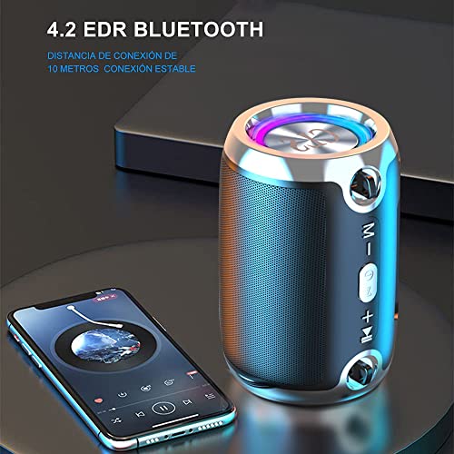 Altavoz Bluetooth Inalámbrico LED Luz Portátil Bocina De Bajo