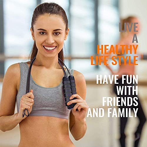 MyDear Cuerda para Saltar, Fácilmente Ajustable Manijas Cómodas, 300CM Cable, Rodamientos de Bolas de Acero Ergonómico y Mango Antideslizante, Cuerda Ligera y Ajustable Mejor para Entrenamiento Aeróbico de Velocidad de Entrenamiento, Entrenamiento de Resi