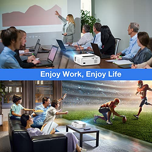 HOPVISION Proyector Native 1080P Full HD, Proyector de película de 15,000 Lux con 150,000 Horas de Vida LED, 4K & 350 pulgadas compatible Proyector, para el SmartPhone/PC/Laptop/PS4/TV Stick/EXCEL/PPT