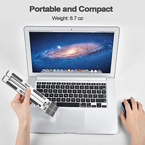 PHOCAR Soporte para Laptop,Base de Laptop,Soporte Aluminio para Laptop Compatible con MacBook Air Pro,iPad Air Pro,Lenovo ThinkPad,DELL Inspiron XPS,HP,ASUS, Acer,Xiaomi,Huawei, Surface, Chrome