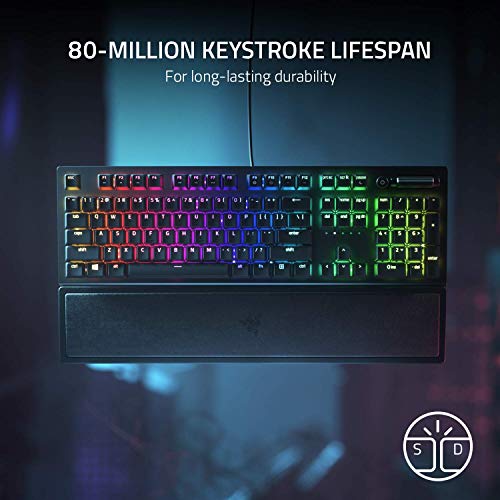 Razer BlackWidow V3 Teclado mecánico para juegos: interruptores mecánicos verdes, táctiles y clic, iluminación Chroma RGB, factor de forma compacto, funcionalidad macro programable, paso USB (Renewed)