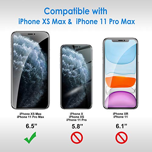 JETech Protector de Pantalla para iPhone 11 Pro MAX y iPhone XS MAX 6,5", Mica de Cristal Vidrio Templado, 2 Unidades