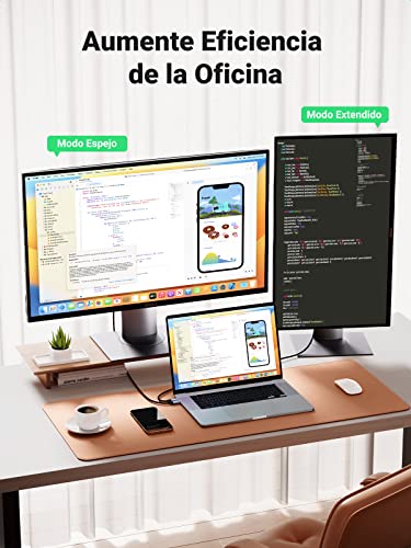 UGREEN Cable USB C 3.1 a HDMI 4K, Cable Thunderbolt 3, Adaptador Tipo C a HDMI, Compatible con iMac, MacBook, Galaxy S21/S23 Ultra/S23+/S23 Note 9/8 S8, Huawei P40/P30 Pro Mate 20/Mate 10 PS5 2M