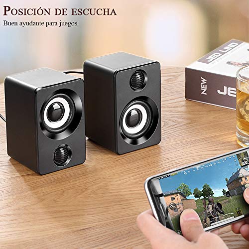 KAMYSEN Altavoces para Computadora,Altavoces Multimedia para PC,Tablet PC, teléfono móvil, computadora portátil, MP3 / MP4, PSP, Altavoces de Barra de Sonido Multimedia con Cable USB